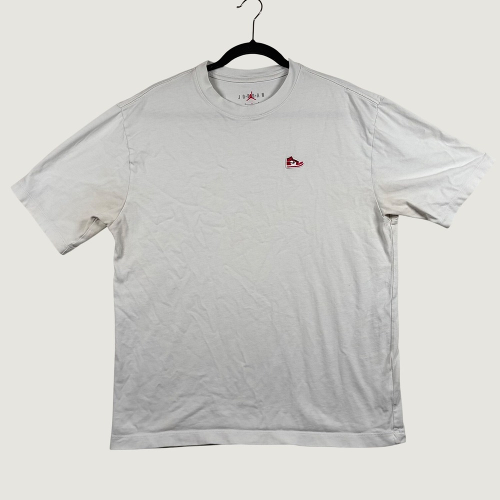 Jordan T-Shirt Mens AJ1 Sneakerhead Patch Embroidered Heavy M AJ1 Streetwear